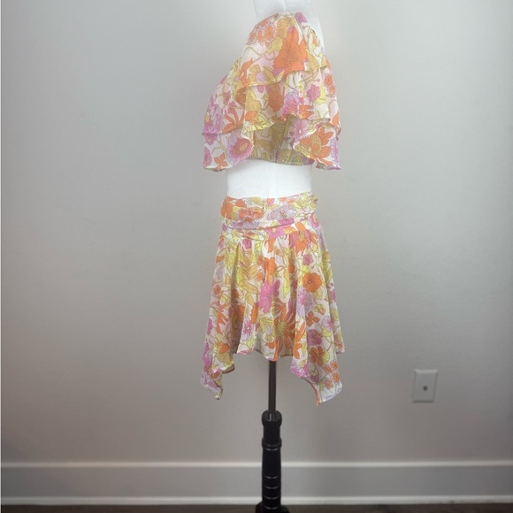 Forever 21 Women’s Floral Two-Piece Set | Off Shoulder Crop Top & Skirt | Size M - Picture 9 of 15